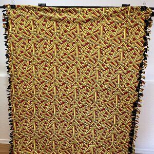 French Fries 100% Fleece Handmade Blanket Throw (#5) 53in W X 67in L